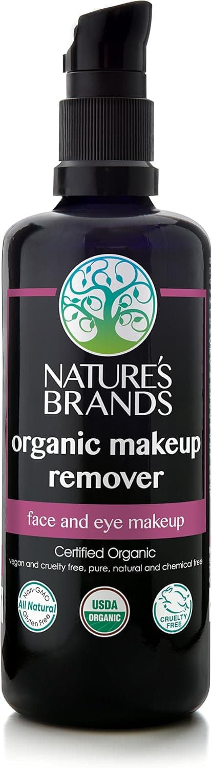 Organic Makeup Remover by Herbal Choice Mari (3.4 Fl Oz Glass Bottle) - No Toxic Chemicals - TSA-Approved Travel Size