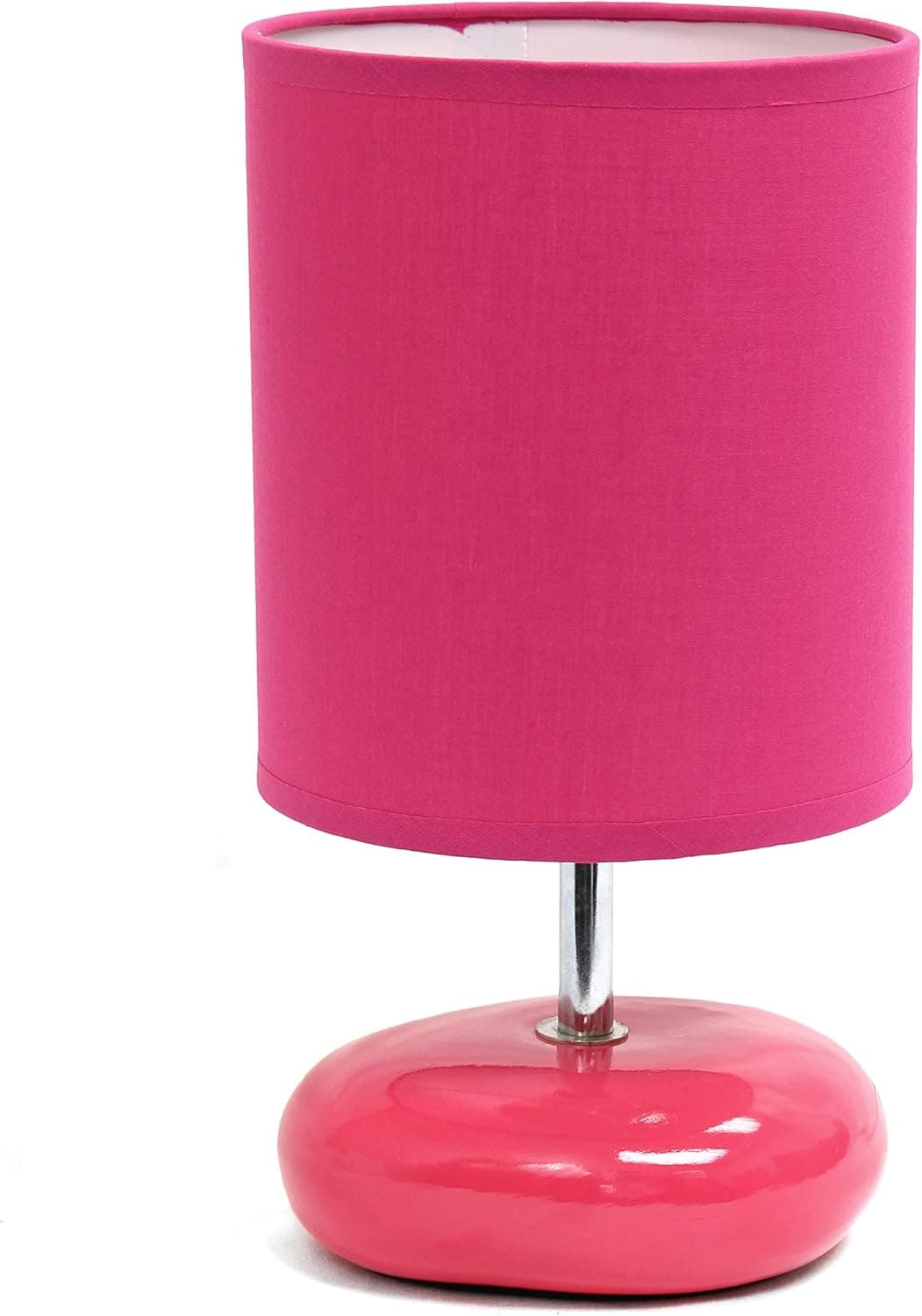 Simple Designs LT2005-PNK Stonies Small Stone Look Table Desk Bedside Lamp, Pink