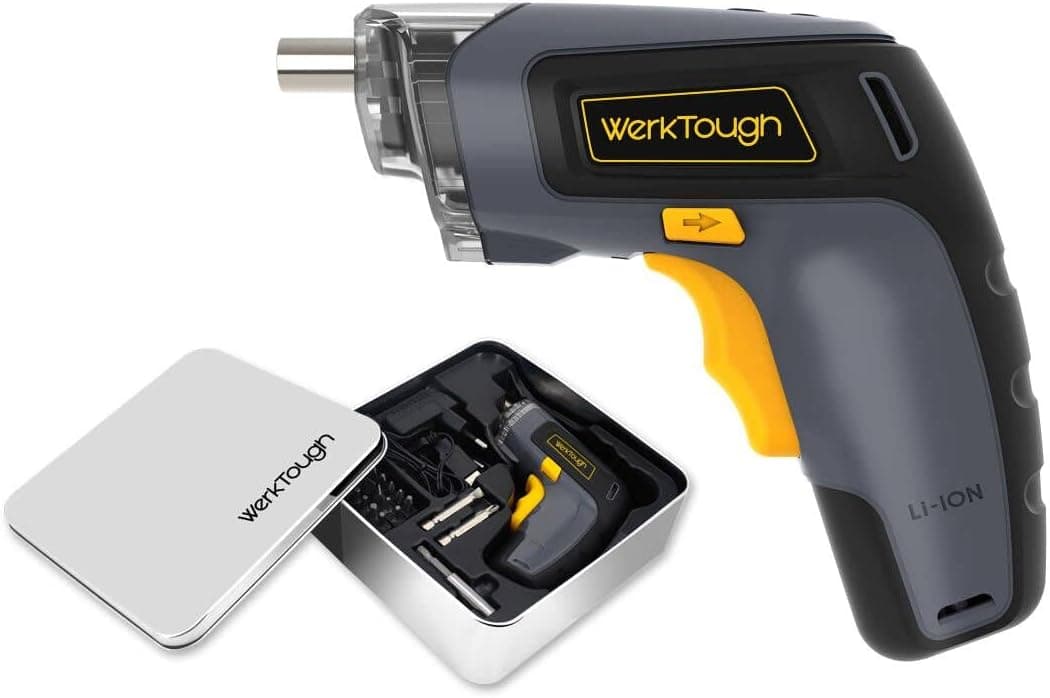 Werktough Cordless Screwdriver 3.6/4V Lion Battery USB Plug Drill Driver Home Repair Rechargeable Tool Kit With LED Light Gift Box Tool Set