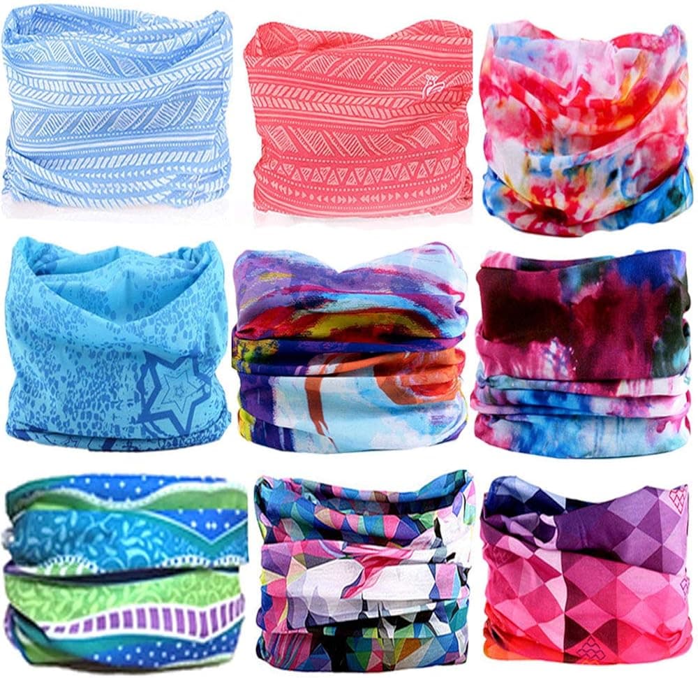KALILY 12pcs/9pcs/6pcs Headband Bandana - Face Mask Headwear Neck Gaiter Shield Scarf