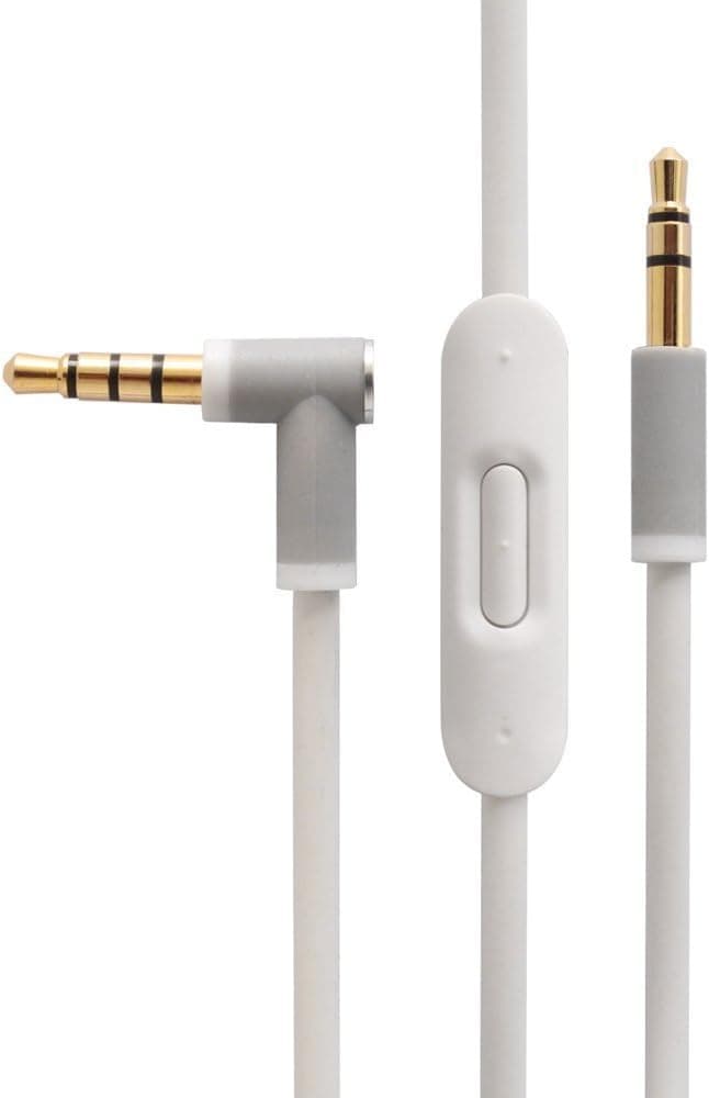 Saytay Stereo Audio Cable with In-Line Remote / Built-in Microphone, 1.2 Meter, White