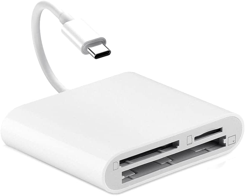 GOLDFOX USB-C SD Card Reader, 3-in-1 SD TF/Micro SD CF Card Reader, USB C Memory Card Reader, Type C OTG Reader Adapter for MacBook, MacBook Pro/Air, iPad Pro 2018, Galaxy S10/S9, Android Cellphones