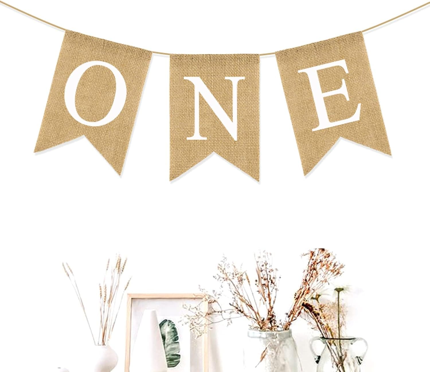 Banner for Nursery Decor First Birthday Party Rustic Theme Decoration for boy or Girl，1st Birthday Party Supplies High Chair Banner Birthday Banner for Boy Girl Party