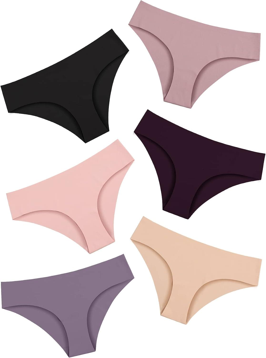 DEANGELMON Women Seamless Underwear Hipster Microfiber Panties No Show Invisible Comfortable Pack