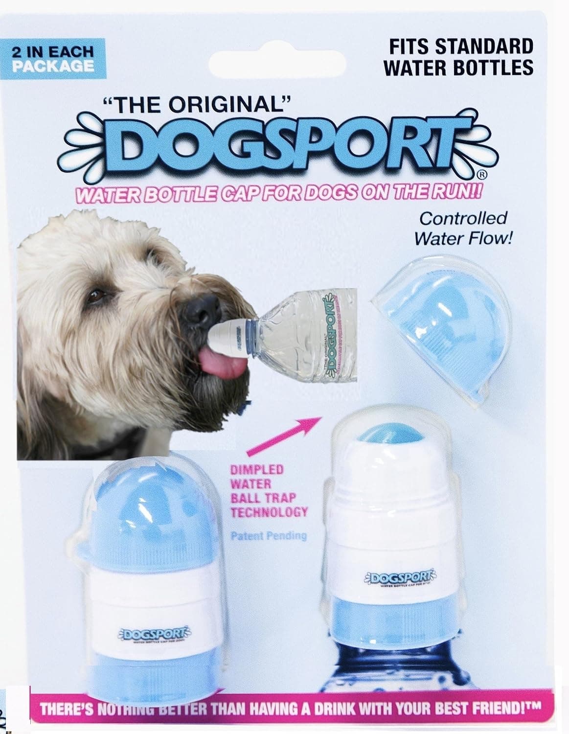 Dogsport Water Bottle Cap 2 Pack Water Dispenser for Dogs and Pets that Screws on To Any Water Bottles