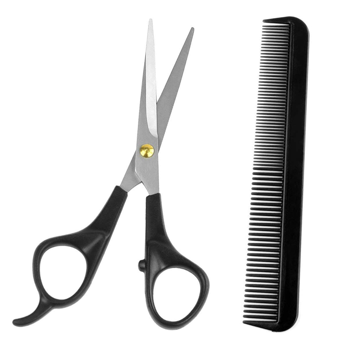 Professional Hair Scissors Cutting Shears - AUMELO Barber Hairdressing Texturizing Salon Razor Edge Hair Scissors Stainless Steel with Non-slip Black Handle 6.5 inches