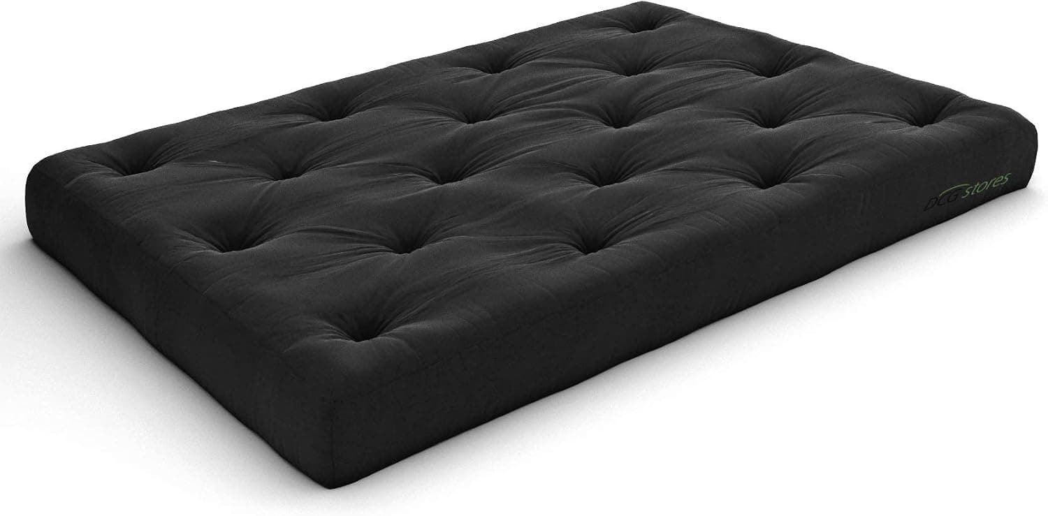 Extra Thick Premium 10-Inch Full Futon Mattress, Black Twill - Made in USA