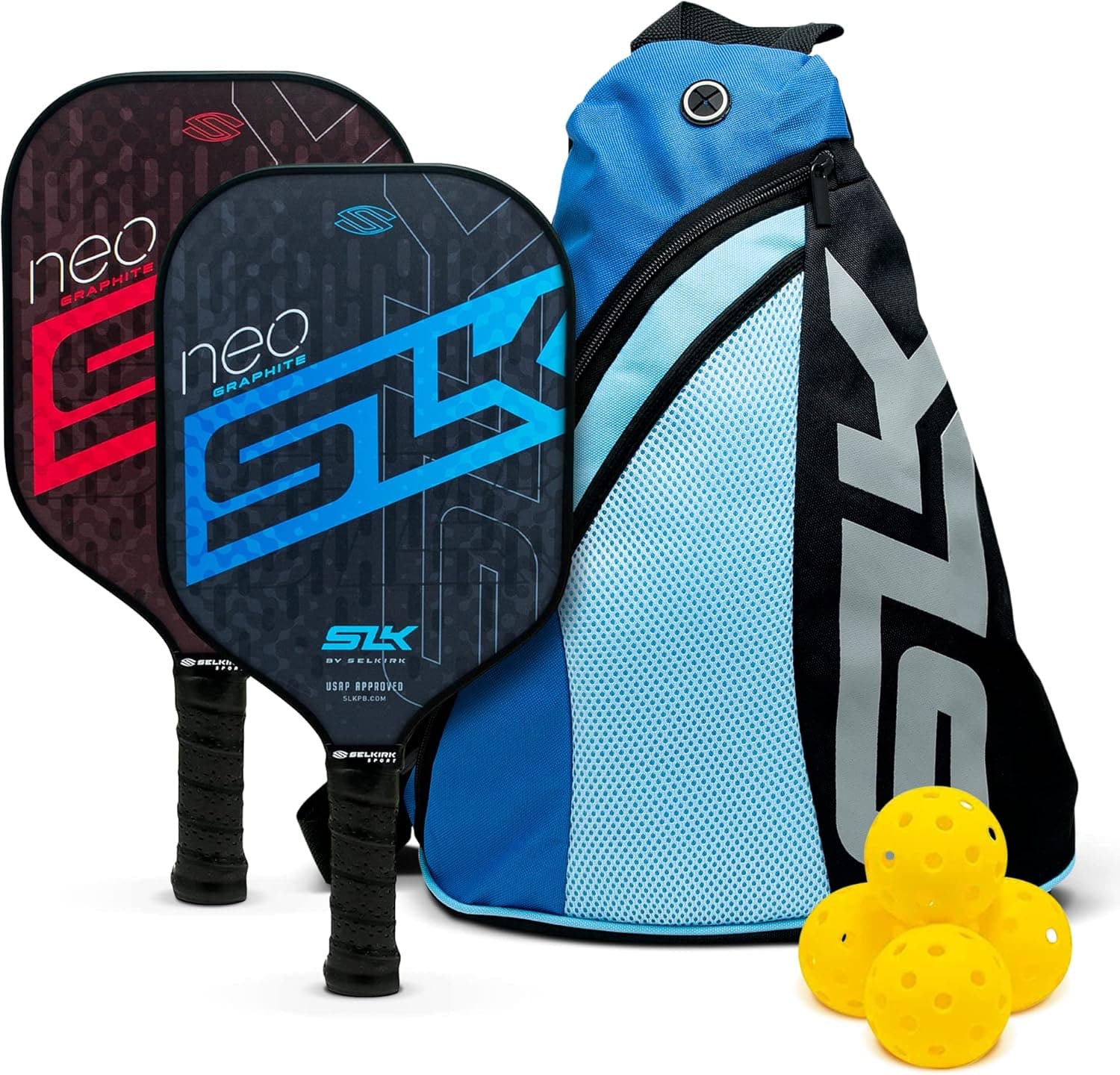 SLK by Selkirk Pickleball Paddles | Featuring a Multilayer Fiberglass and Graphite Pickleball Paddle Face | SX3 Honeycomb Core | Pickleball Rackets Designed in The USA for Traction and Stability
