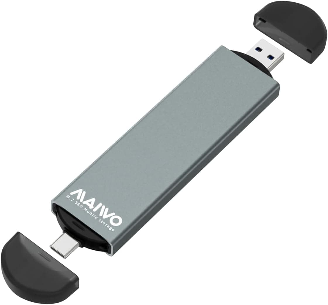 MAIWO M.2 SSD Enclosure Adapter,USB C USB3.2 to M.2 NVME/SATA,MAX 10Gbps,Support 4TB Storage Expansion,Support M or B&M Keys,Aluminum Alloy,Automatic Sleep,Dual Interface (FIts 2230/2240/2260/2280)