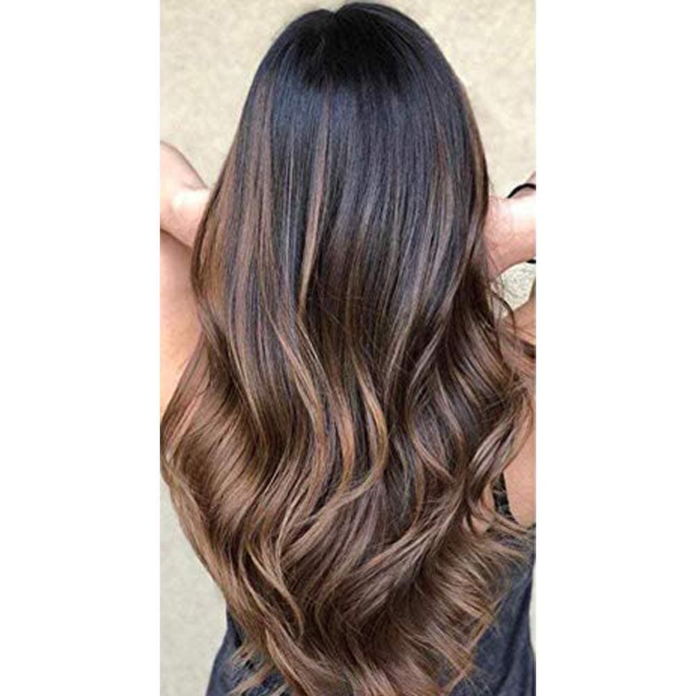 Moresoo Tape in Hair Extensions 22 Inch Brown Tape in Extensions Human Hair Balayage Color 1B Black to 8 Brown Hair Extensions Tape in 40pcs 100g Seamless Hair Extensions