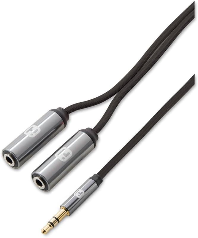 iHome | 6 Inch Short Y Audio Splitter - Black (See More Colors)
