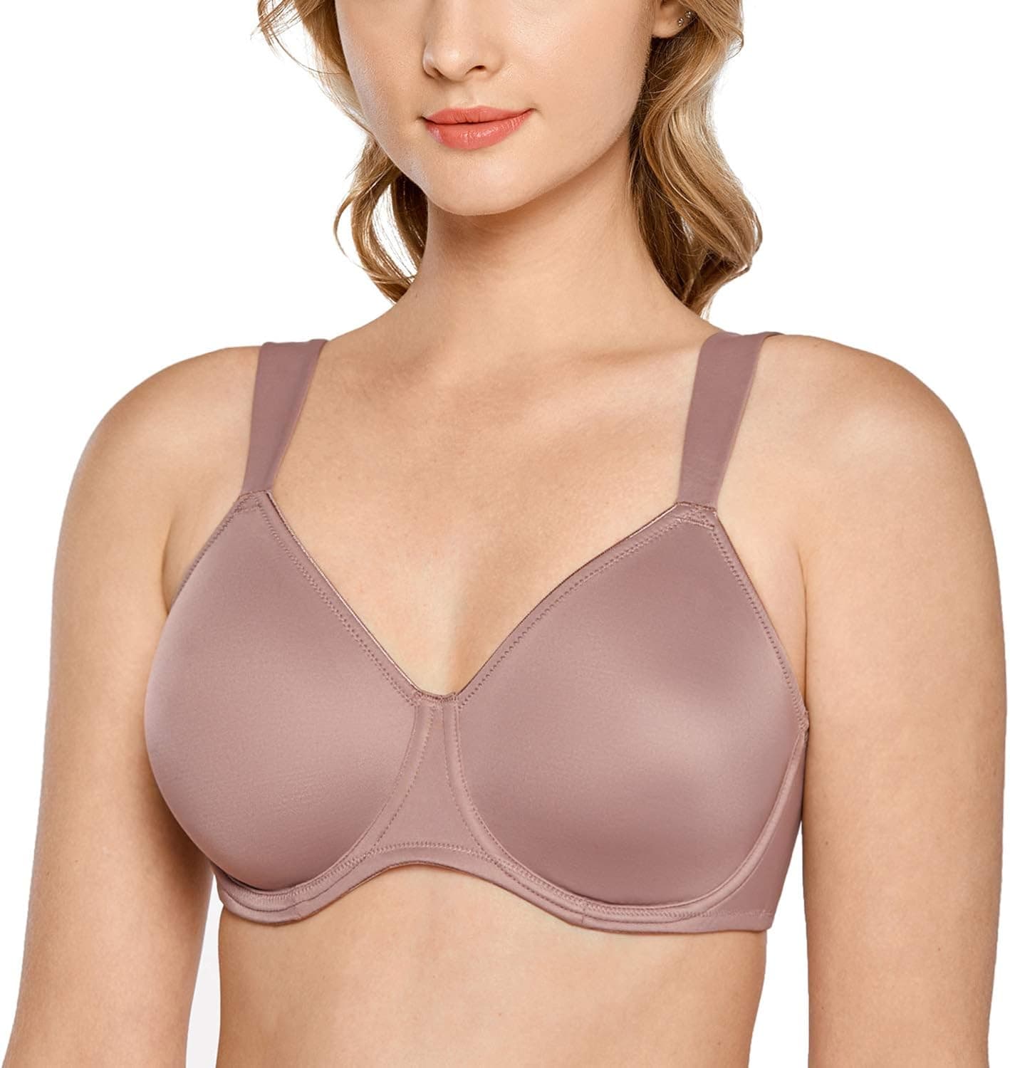 DELIMIRA Women's Full Coverage Minimizer Underwire Plus Size Non Padded Support Bra