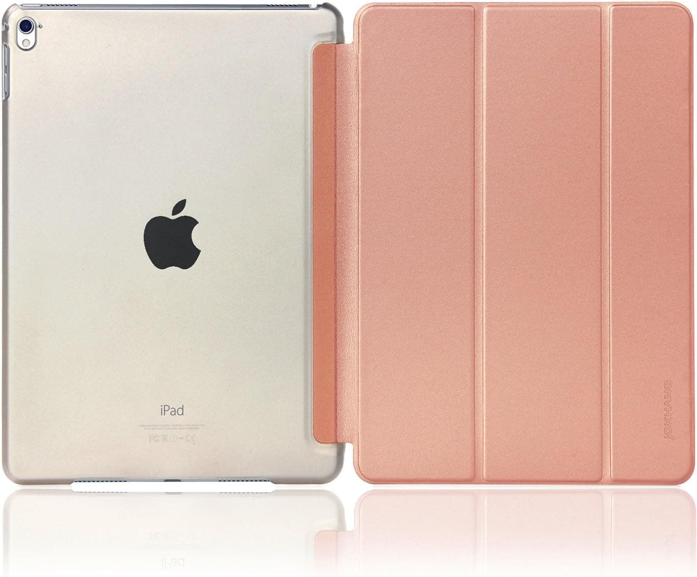 iPad Air 2 Case, JOKHANG Slim Lightweight Smart Case Cover with Back Protector for Apple ipad Air 2 (Auto Sleep / Wake) - Rose Gold
