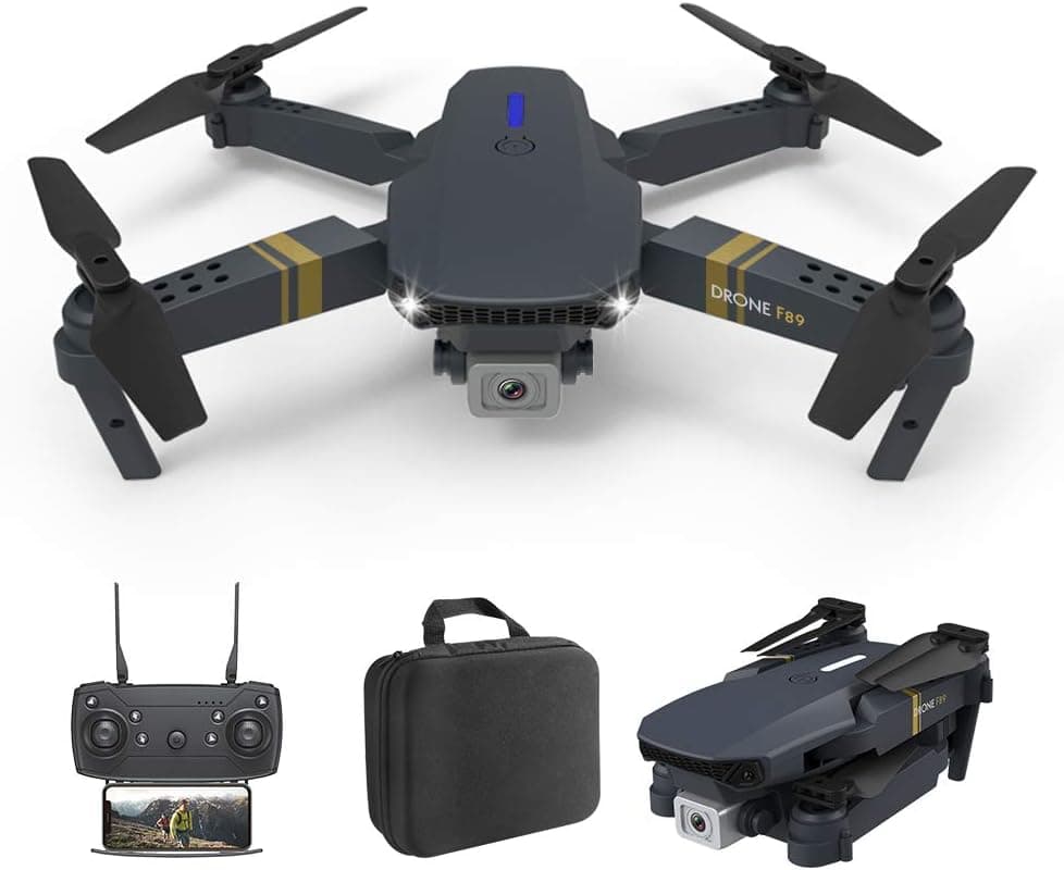 Aquarobo F89 Folding Mini Drone, with 4K HD Dual Cameras Suitable for Children and Adults, Long-Range Fixed-Height Quadcopter, Real-time Image Transmission, one-Key take-Off/Landing and Return(2 Batteries Included)