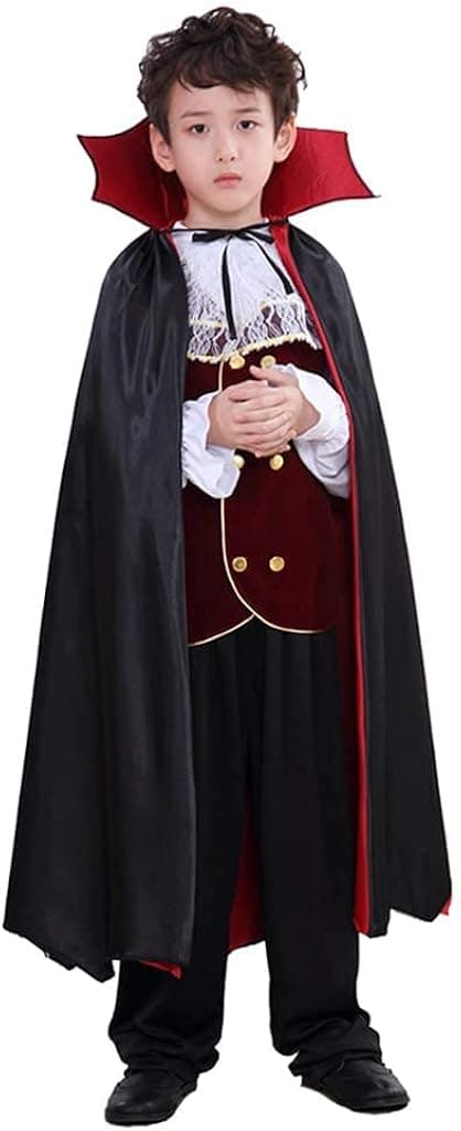 LMYOVE Kids Vampire Costume, Halloween Dress Up Dracula Role Play for Boys Toddler