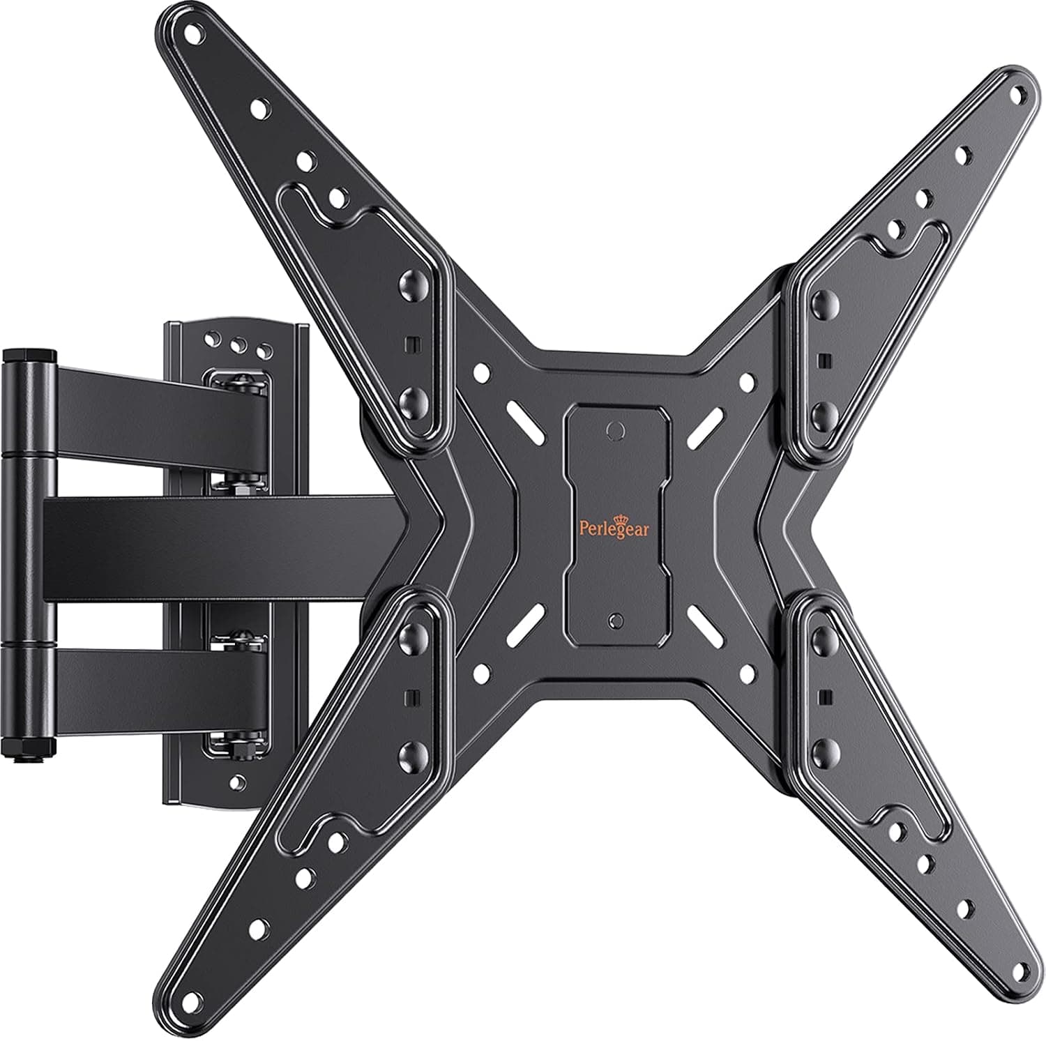 Full Motion TV Wall Mount for Most 23-55 Inch Flat Curved TVs, Single Stud Wall Bracket TV Mount with Swivel Articulating Extension Tilt Arm, Max VESA 400x400mm up to 88lbs by Perlegear, PGMF5