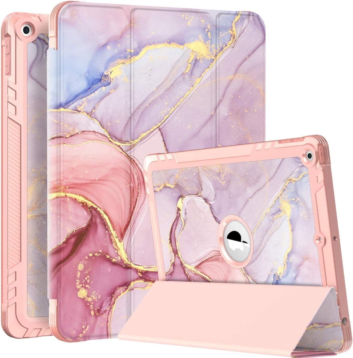 ZHK iPad 9/th 8th/7th Generation Case, iPad 10.2 2021/2020 /2019 Case with Stand, Slim Trifold Full-Body Protective Smart Cover with Pencil Holder & Auto Sleep/Wake