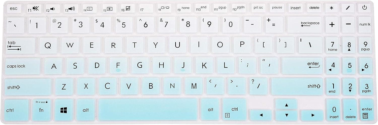 Leze - Ultra Thin Keyboard Skin Cover Compatible with 15.6" Asus ZenBook 15 UX533FD UX534FT Ultra-Slim Laptop - Gradual Mint