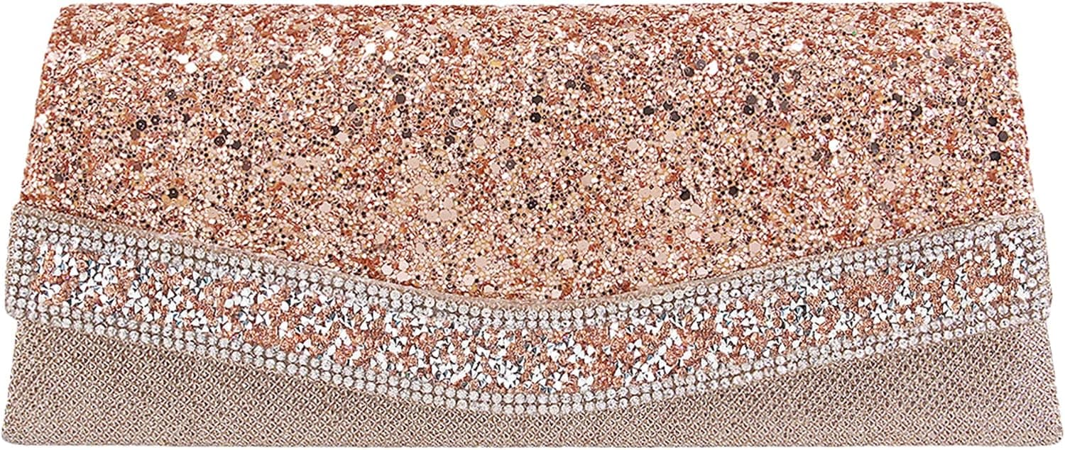 Naimo Flap Dazzling Clutch Bag Evening Bag With Detachable Chain