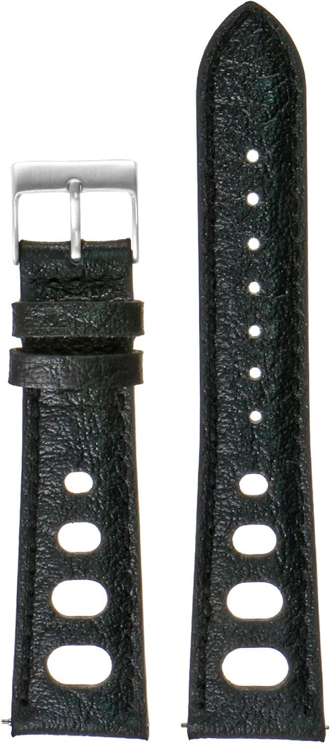 DASSARI Vintage Leather Rally Quick Release Watch Band Strap - Choose Your Color - 18mm 19mm 20mm 21mm 22mm