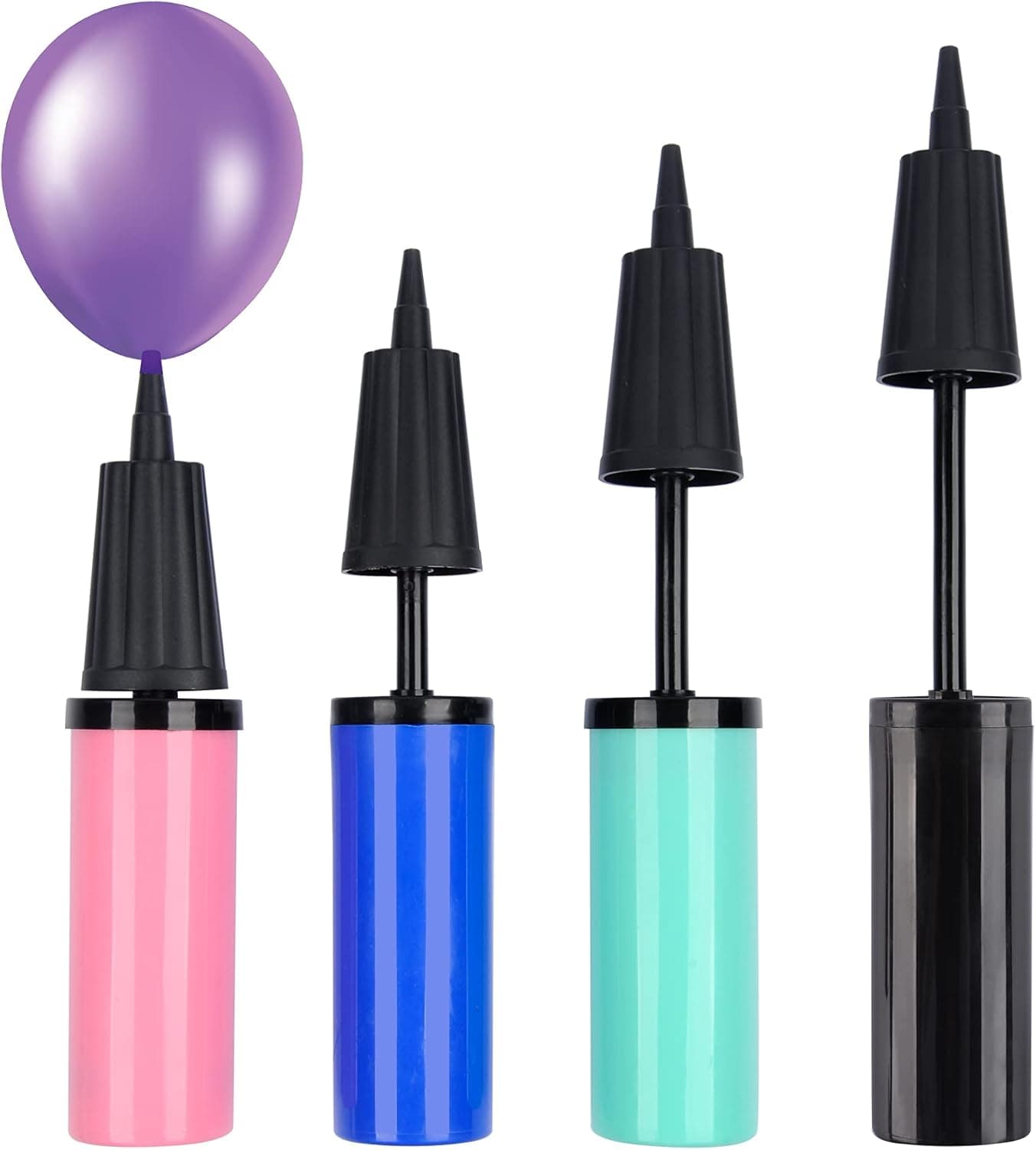 4 Pcs Balloon Pump Hand Held 2-Way Dual Action Air Pump for Balloons