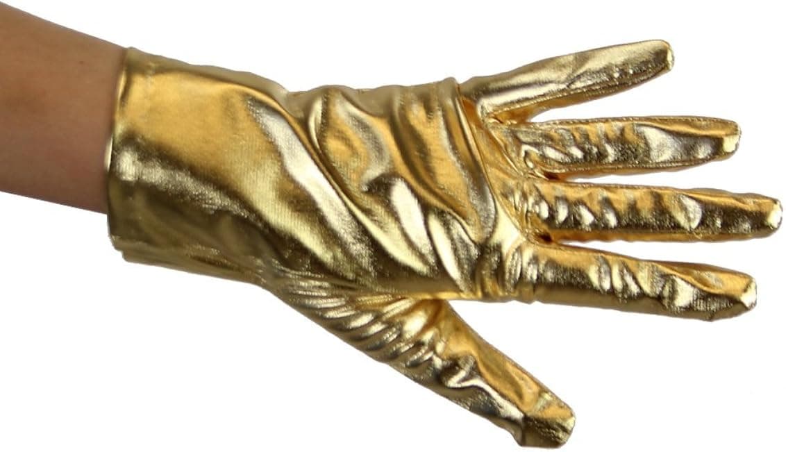 Metallic Wrist Length Gloves