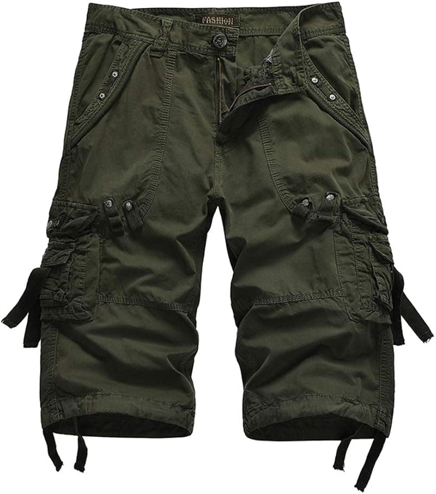 Cargo Shorts for Men with Pockets, Mens Cotton Relaxed Fit Loos Fit Outdoor Camouflage Camo Cargo Shorts for Outdoor