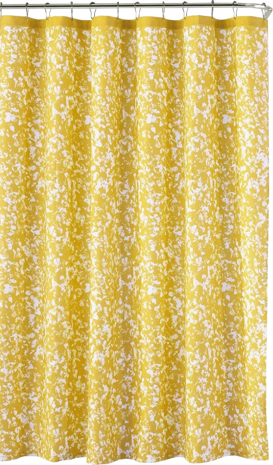 kensie Susie Shower Yellow Colored Spa Bath Curtain-Machine Washable-Water Repellent Treatment Decorative Modern Bathroom Collection-72x72’’, 72x72