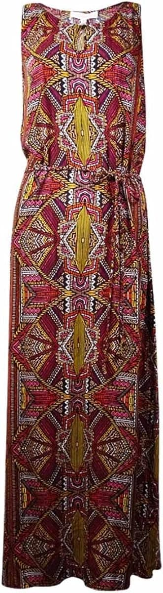 Two by Vince Camuto Women's Sleeveless Tribal Beats Keyhole Drawstring Maxi