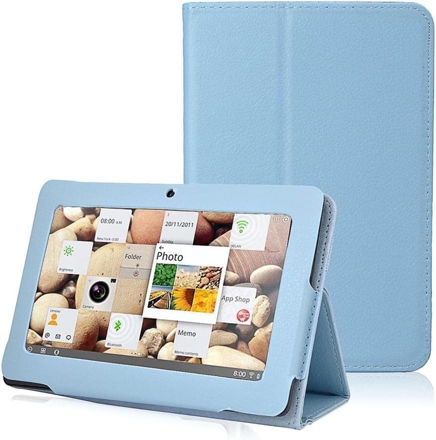 NSSTAR Folio Stand Faux Leather Case Cover Flip Protection Guard Case Cover for 7 Inch Android Tablet Q88 (Blue)