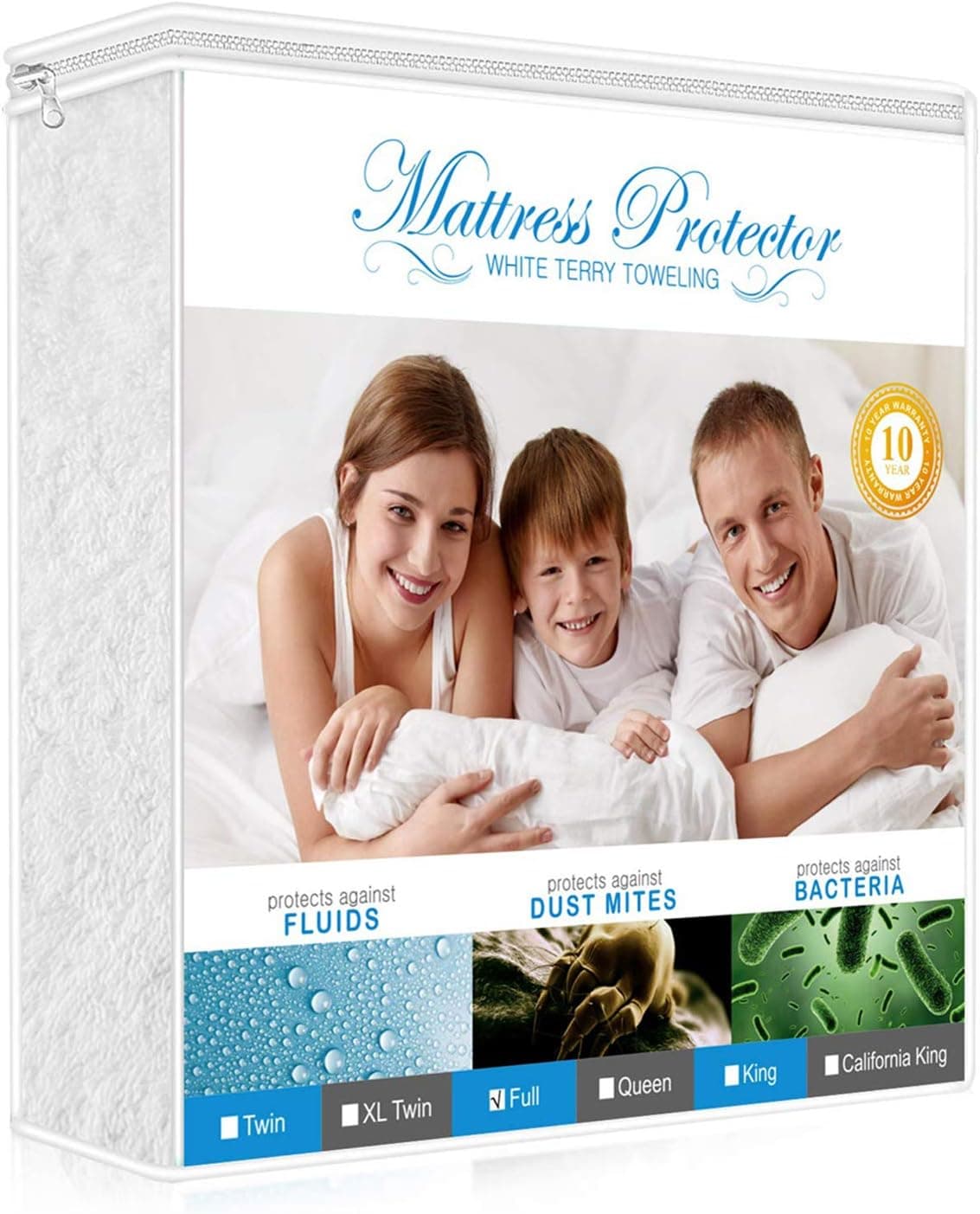 Adoric Life Mattress Protector, Waterproof Mattress Protector, Premium Mattress Cover Cotton Terry Surface-Vinyl Free (Twin S)
