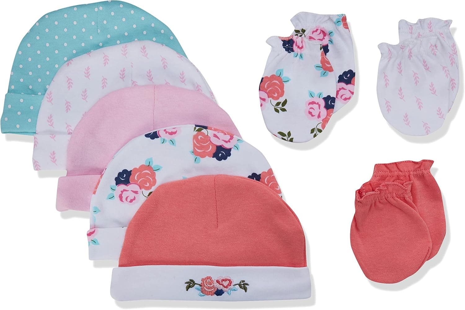 Hudson Baby Unisex Baby Cotton Cap and Scratch Mitten Set