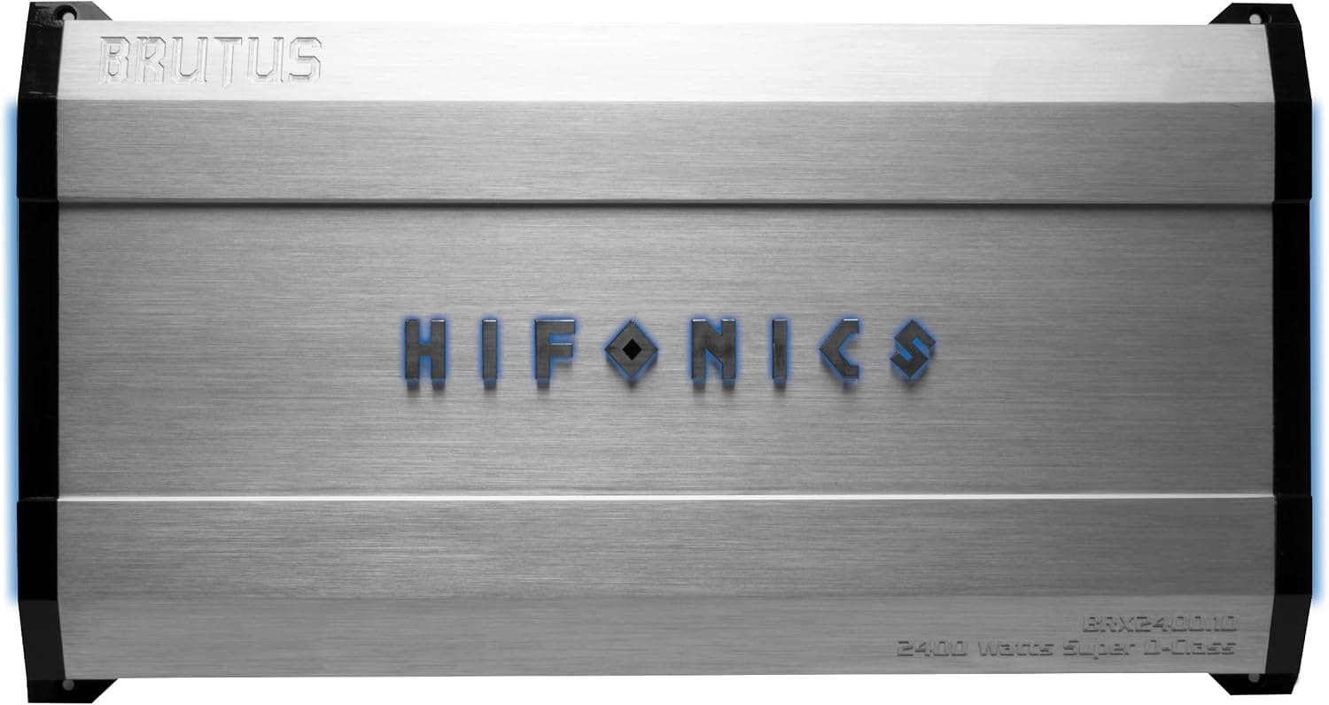 Hifonics BRX2400.1D Brutus D-Class 1-Ohm Stable Mono Subwoofer Amplifier, 2400-Watt