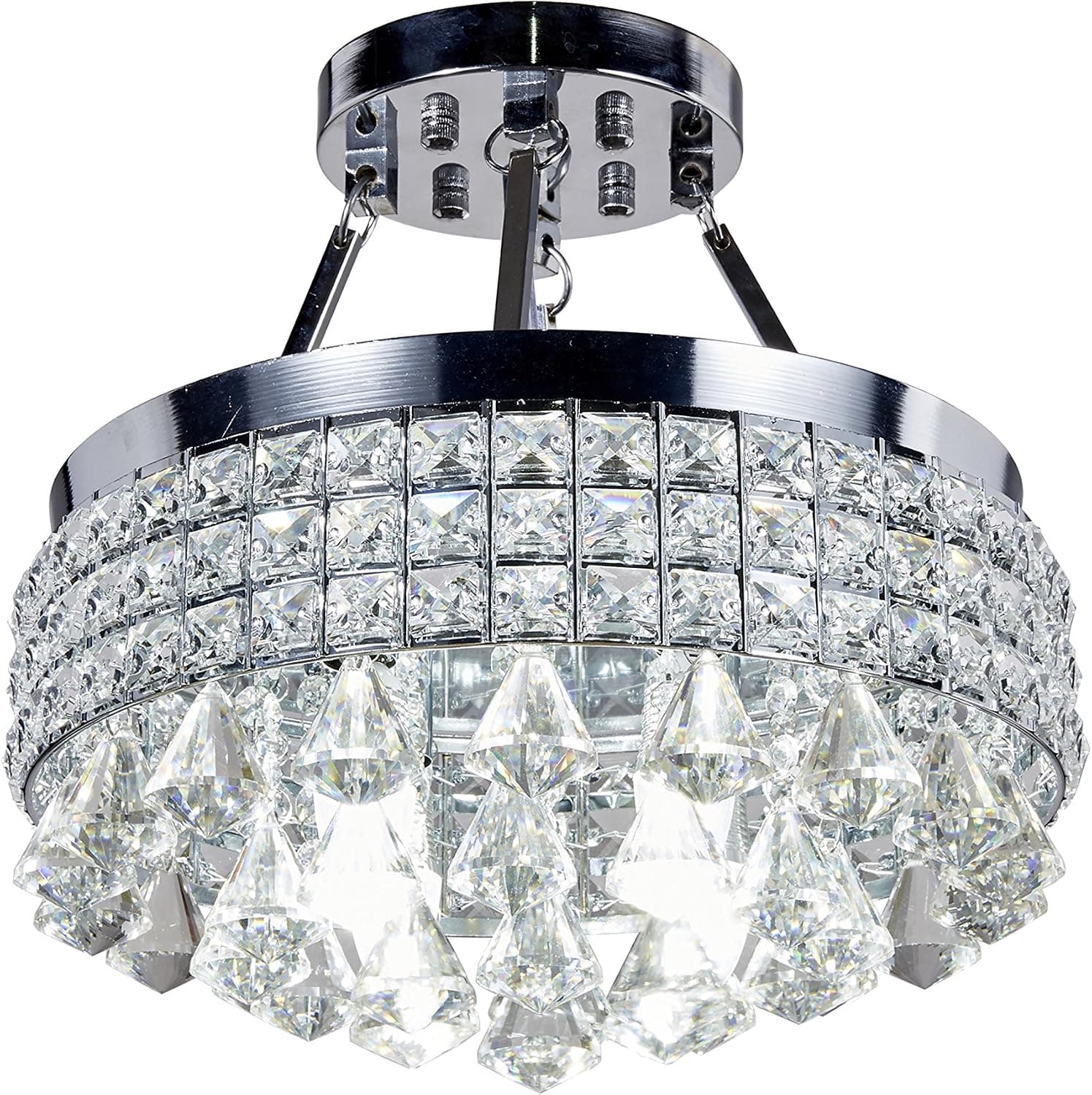 MonaLisa Gallery Crystal Chandeliers Flush Mount Ceilling Pendant Light Fixture SML-118-S W14XH16
