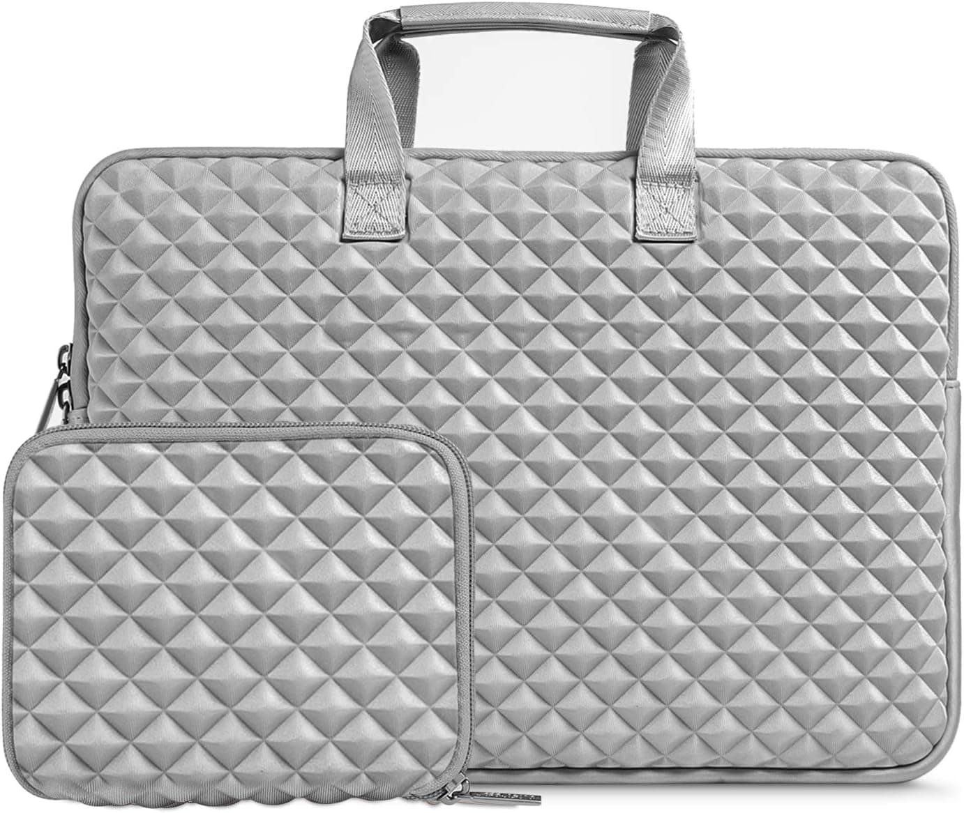 MOSISO Laptop Sleeve Compatible with 13-13.3 inch MacBook Pro, MacBook Air, Notebook Computer, Shock Resistant Diamond Foam Water Repellent Neoprene Protective Case Carrying Bag Cover, Gray