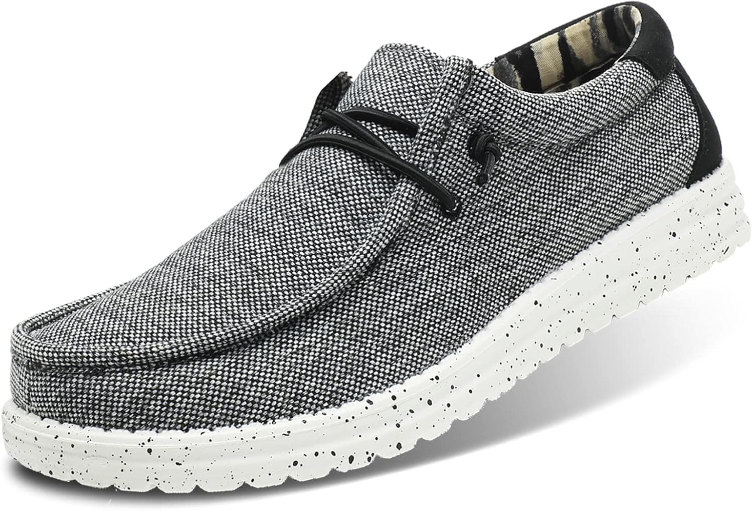 Men's Washable Lace Up Loafers Comfortable and Lightweight Slip On Walking Shoes for Men Casual Canvas Shoes