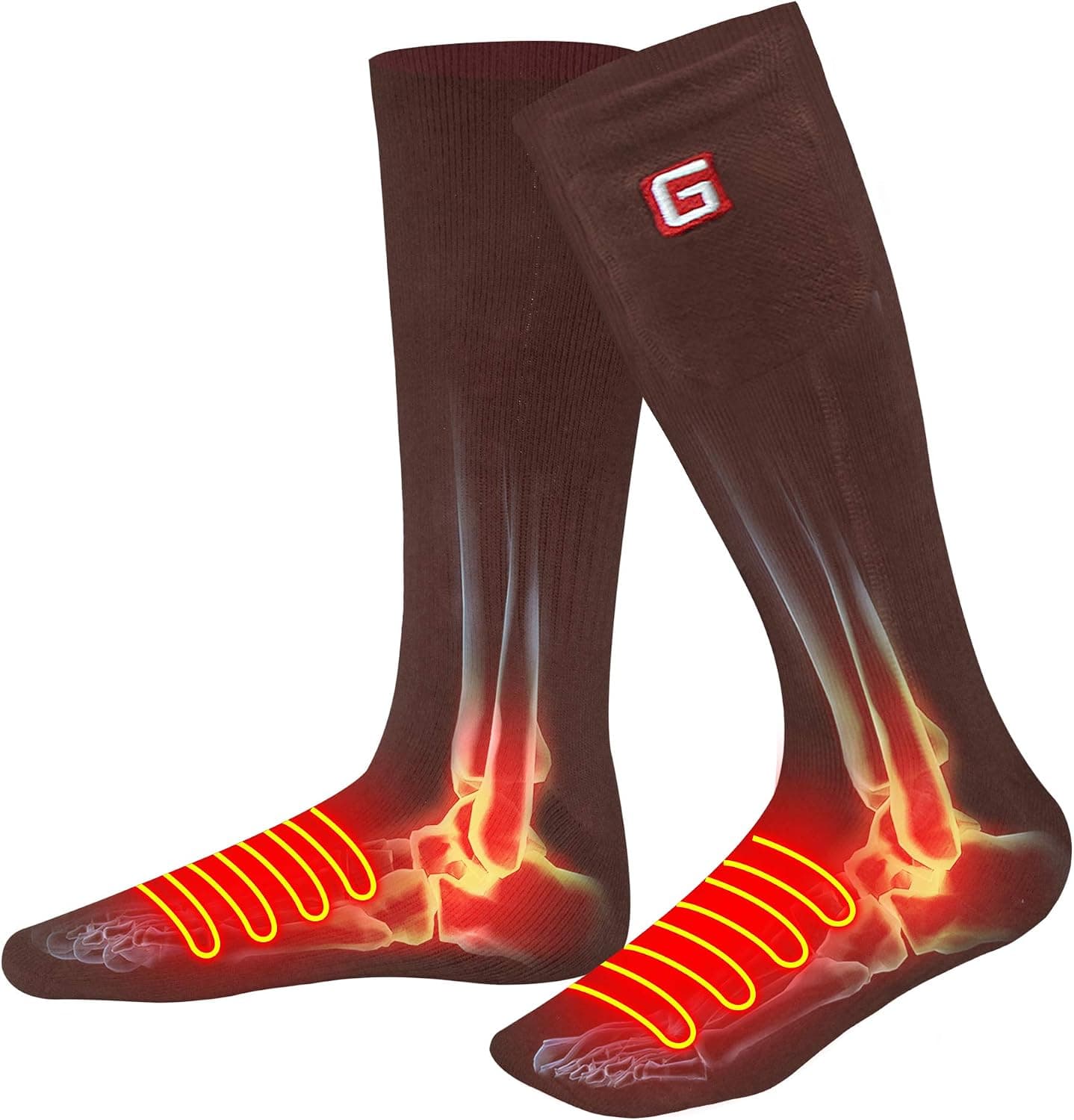 QILOVE Heated Socks for Men Women Rechargeable Hunting Heat Socks Battery Powered Winter Warm Thermal Socks for Chronically Cold Feet