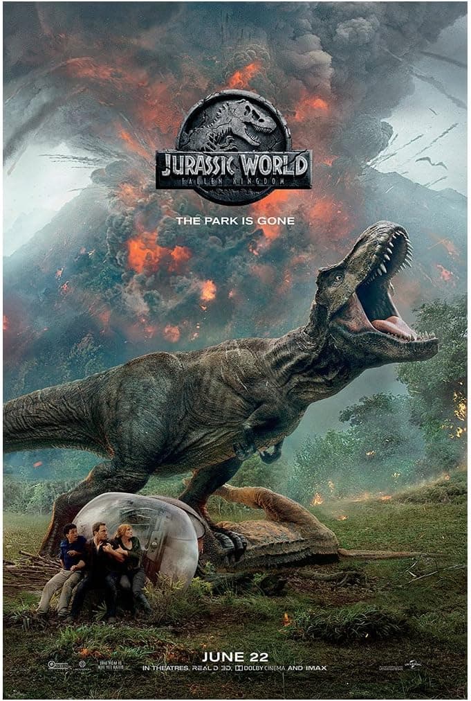 Jurassic World Fallen Kingdom Movie Poster - Size 24" X 36" - This is a Certified Poster Office Print with Holographic Sequential Numbering for Authenticity.