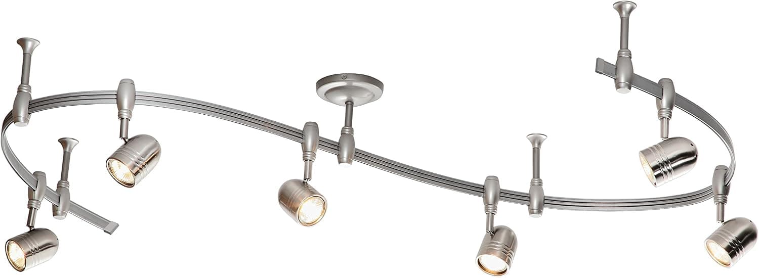 Catalina 19655-001 Benny 6 Bullet Flex Rail Track Lighting Kit, 96", Nickel