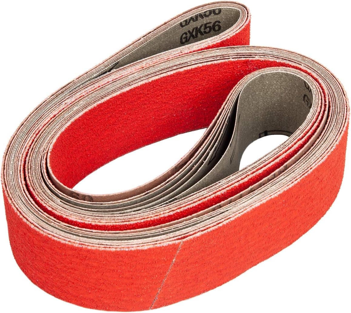 ABRTEN Sanding Belts 2x72 Inch (51x1829mm) Ceramic & Aluminum Oxide Assorted (kit) 6 Pack (1 Each of 60 80 120 150 240 400 Grits) for Knife Makers Belt Sander Grinding Belts