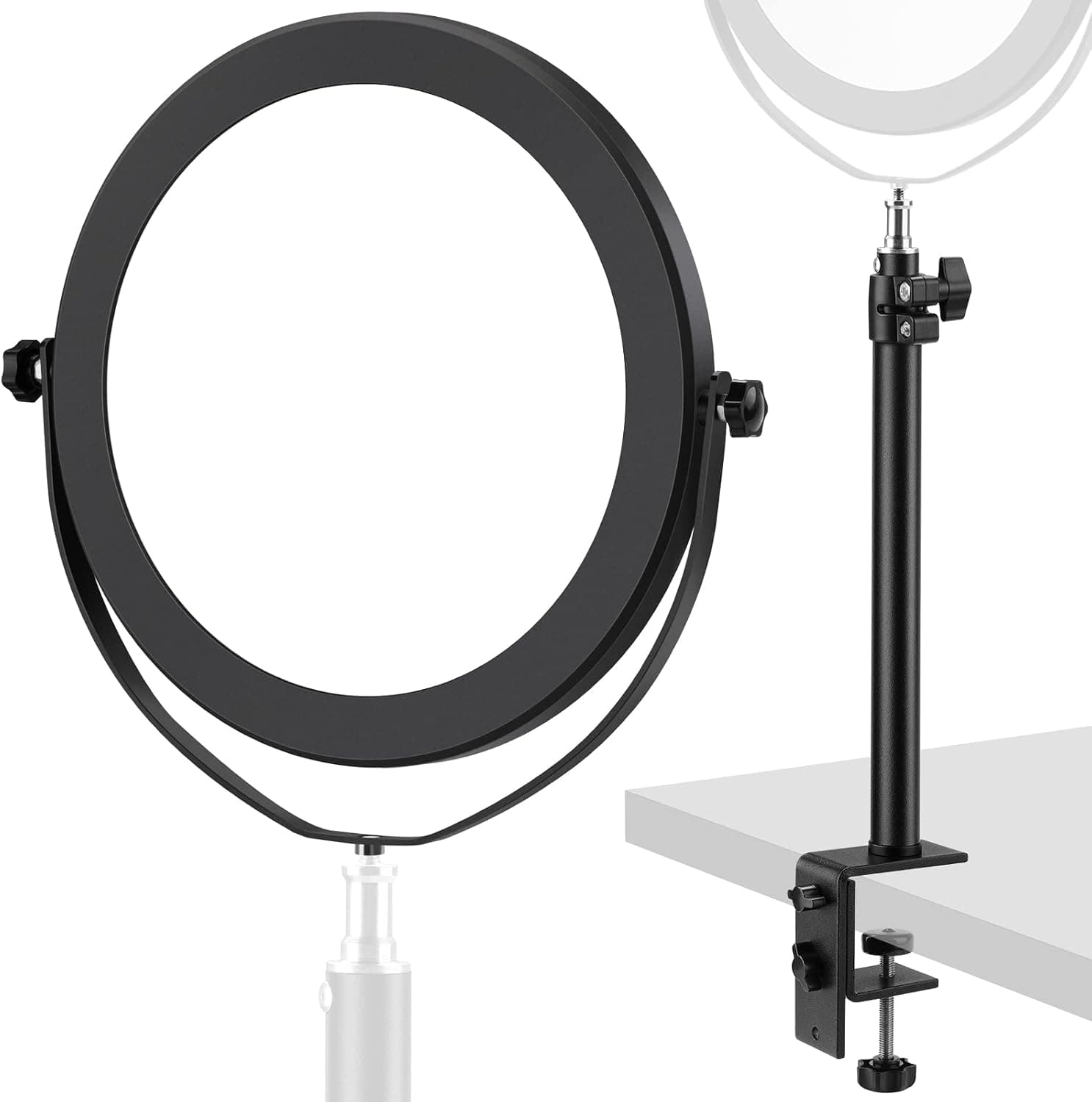 CAMOLO Key Light Desk Mount LED Video Light 360° Fill Professional Studio LED Panel Light 2900-6500K C-Clamp Stand Extendable Color Adjustable Soft Panel Light for Streaming Studio Video Photograph