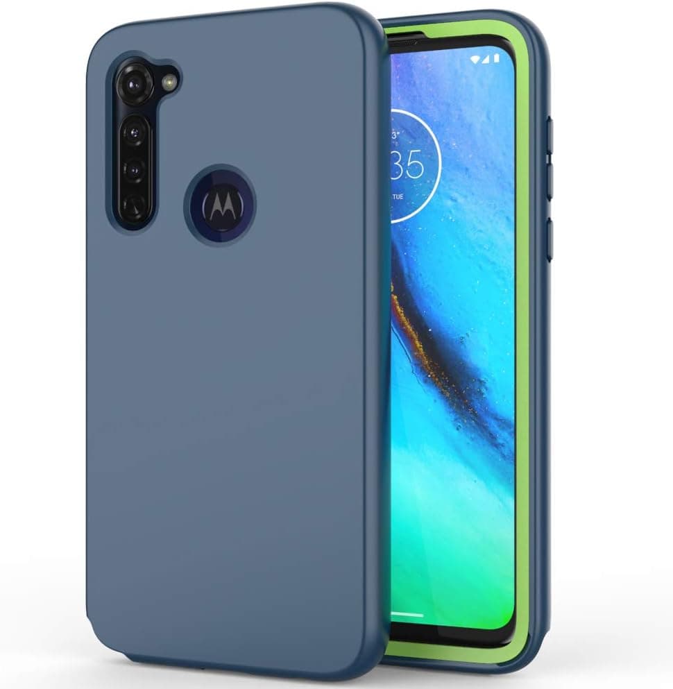 Fotosuncy Slim Fit Designed for Moto G Stylus 2020 Case, Drop Protection Hybrid Dual Layer Protective Case Navy
