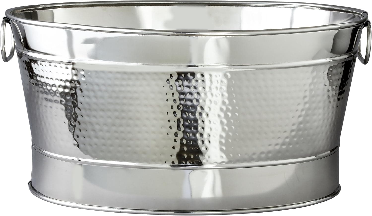 Elegance Hammered 20-1/2 by 14 by 9-Inch Stainless Steel Party Tub