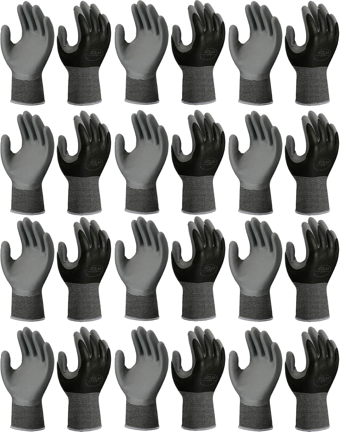 Atlas Fit 370 Universal Black Medium Nitrile Gardening Work Gloves, 12-Pairs