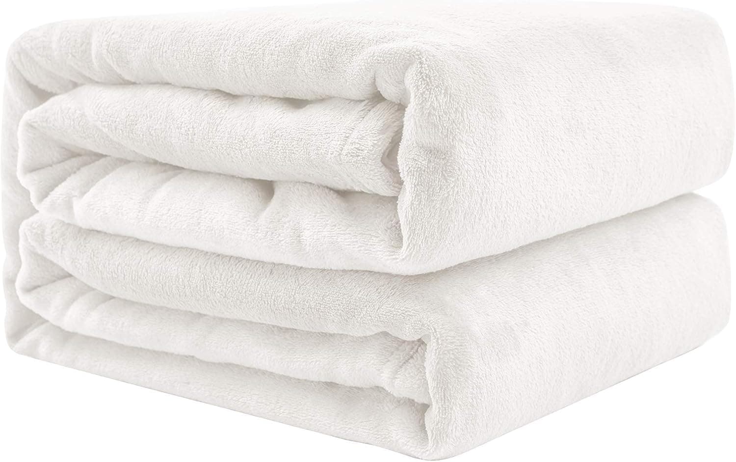 Fleece Blanket Twin Size White Lightweight Super Soft Cozy Bed Blanket Microfiber Fuzzy Flannel Blanket for Adults or Kids