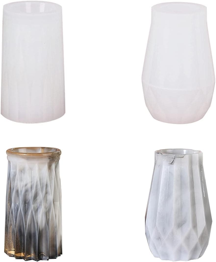2 Pcs Vase Resin Molds Bottle Silicone Molds Casting Epoxy Resin Mold Handmade DIY Crafts Vase Pen Holder Making Tools Home Decoration