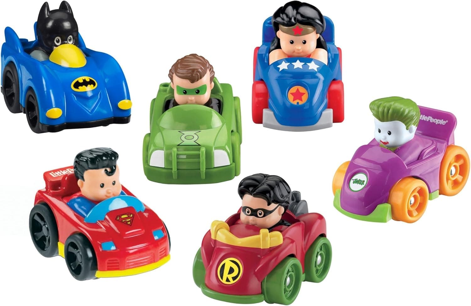 Fisher-Price Little People DC Super Friends, Wheelies Gift Set (6 Pack) [Amazon Exclusive]
