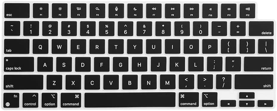 ProElife Keyboard Cover Skin for MacBook Air 13.6 inch 15 inch 2023 2022 M2 Chip A2681 A2941, Ultra Thin Keyboard Protector U.S Enter for 2022 2023 MacBook Air 13.6'' 15'' M2 Accessory (Black)