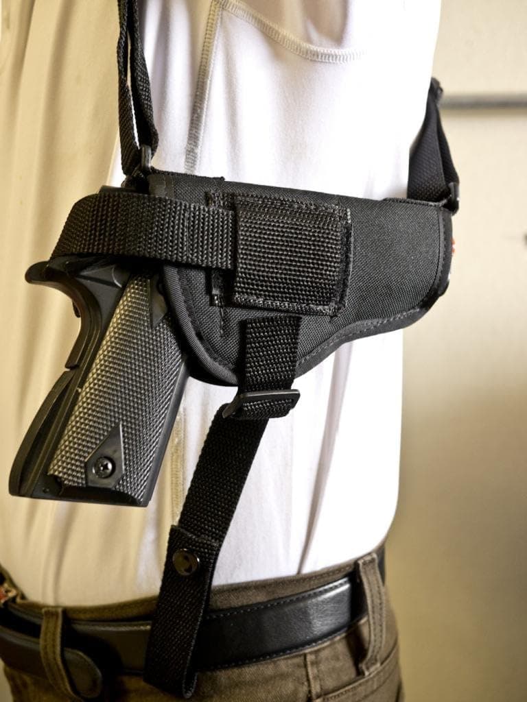 OutBags USA OB-29SH Nylon Horizontal Shoulder Holster w/Double Mag Pouch. Family Owned & Operated. Made in USA