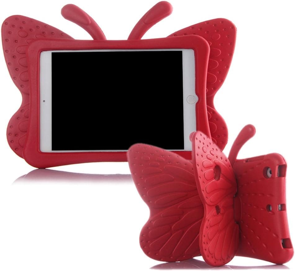 Ipad 2 3 4 Case,ER CHEN Kids Light Weight Cute Butterfly Design Shock Proof EVA Foam Series Case for Ipad 2/3/4(Red)
